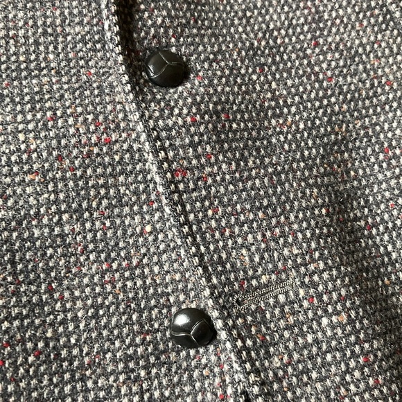 Vtg Pendleton Men’s Gray Multi-Color Fleck Tweed Wool Blazer Jacket Suede Trim - Picture 4 of 15